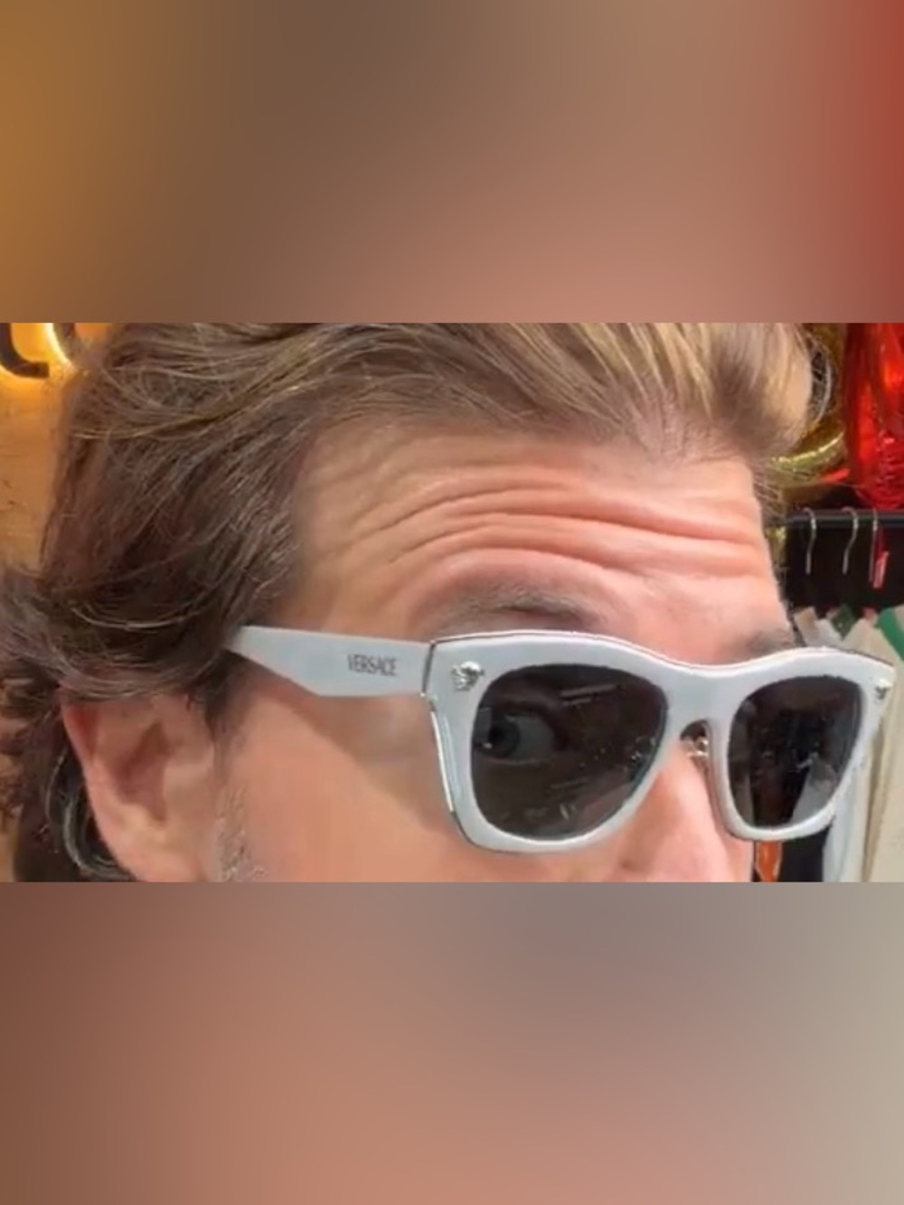 Versace 0VE2272 549387 Light Grey/Dark grey Rectangle Men's Sunglasses. NIB